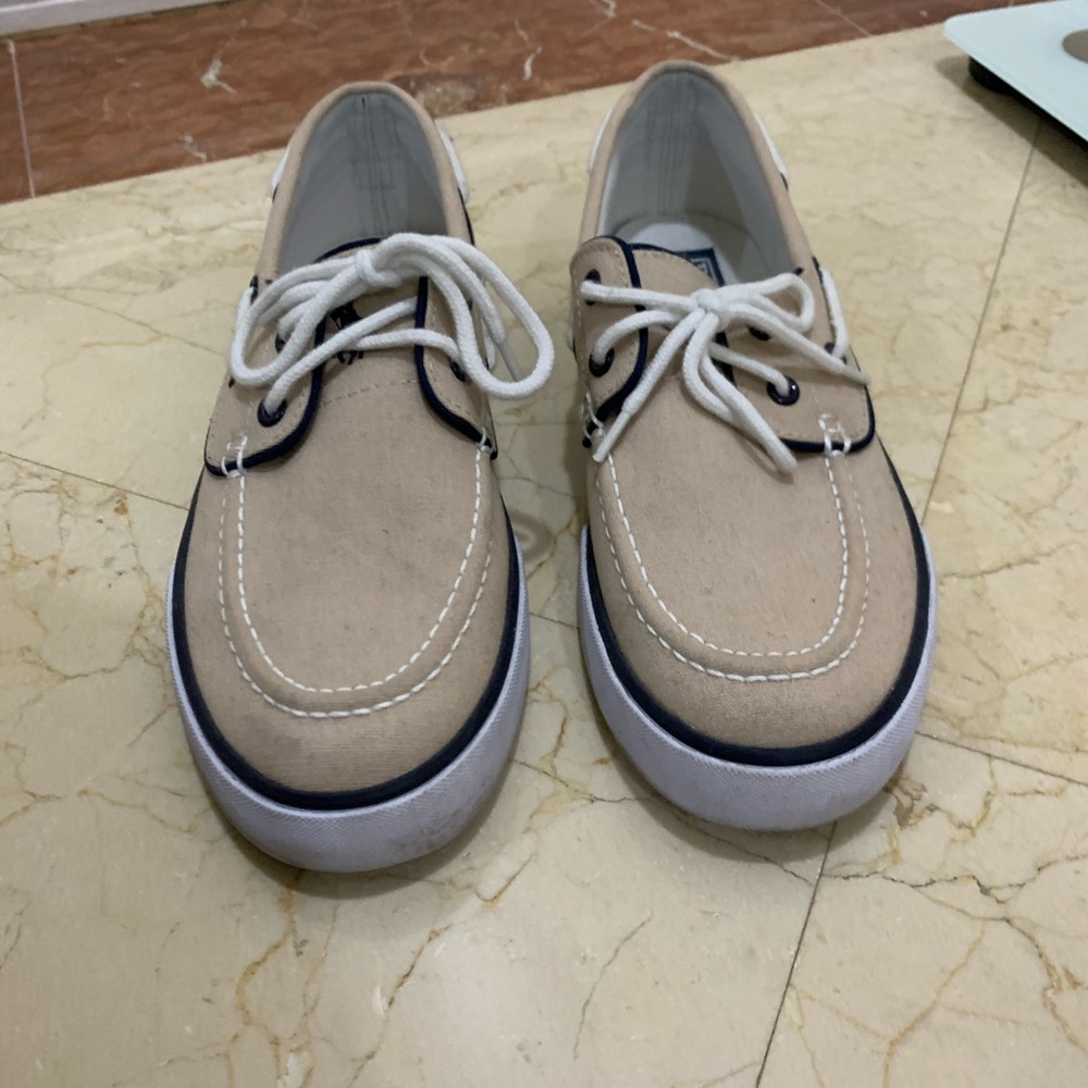 Beige Polo Boat Shoes